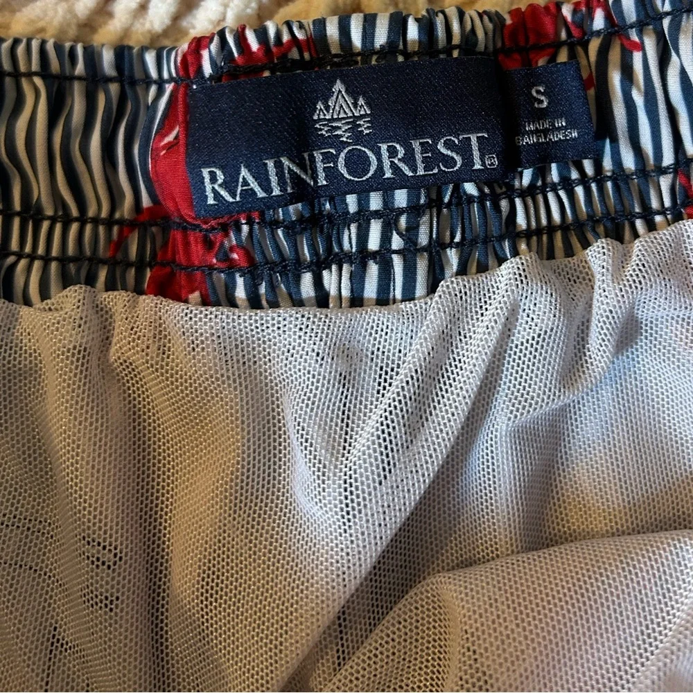 RAINFOREST Men’s Striped Lobster Swimming Trunks